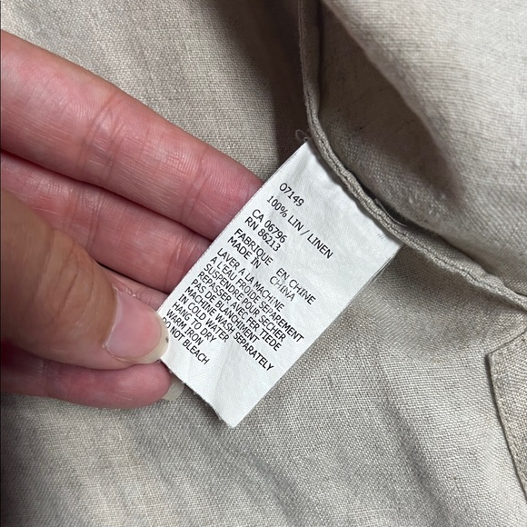 Elegant Beige Linen Shirt Jacket - Picture 7 of 7